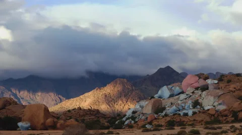 Timelapse at the Painted Rocks Valley in Morocco 스톡 동영상 68973431