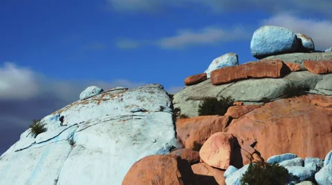 Timelapse at the Painted Rocks Valley in Morocco 스톡 동영상 68973445