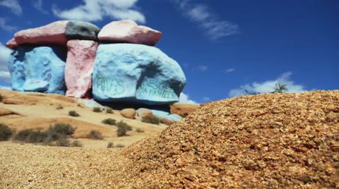 Timelapse at the Painted Rocks Valley in Morocco 스톡 동영상 68974012