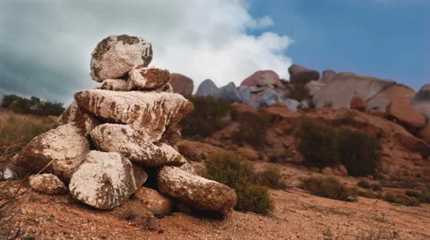 Timelapse at the Painted Rocks Valley in Morocco 動画素材 68974140