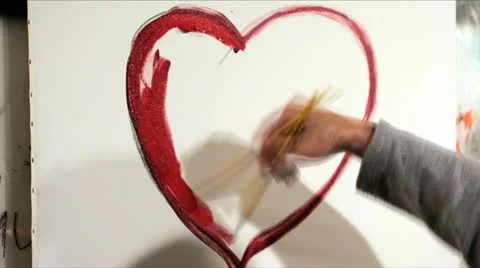 Timelapse painting a heart Stock Footage 21244944