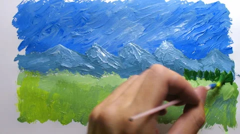Timelapse painting landscape Stock Footage 1014348