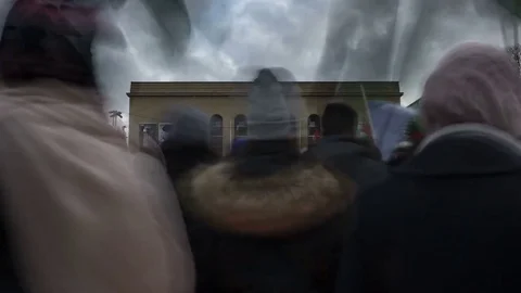 Timelapse of Palestinian protester marching Vidéo 83286058