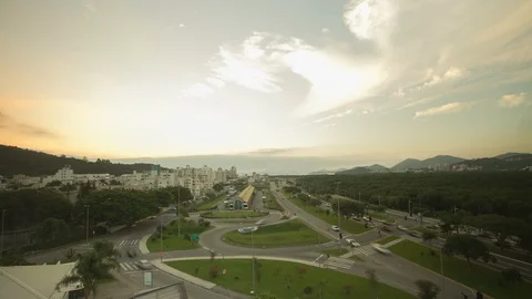 Timelapse with pan in Florianópolis downtown Stock Footage 90495499