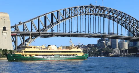 Timelapse pan of the iconic Harbour Bridge in Australia, exlusive 4K Video stock 170504958