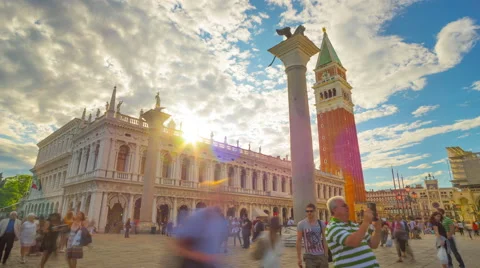 Timelapse pan of Saint Mark's Square in Venice. Stock Footage 52361294
