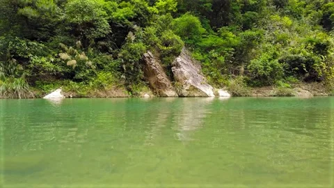 Timelapse of pan view river and mountains Video stock 240154328