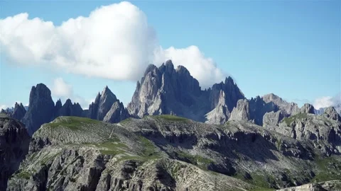 Timelapse of Panoramic view of the Dolomites Mountains in Italian Alps Stock Footage 122200067