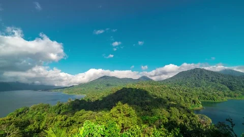 Timelapse Panoramic view on lake Lake Buyan and Tamblingan on Bali Island Stock Footage 82577560