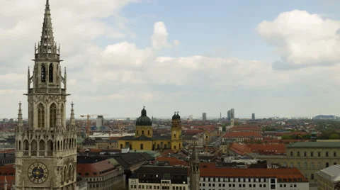 Timelapse with panoramic view of Munich city center Stock Footage 61460301