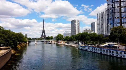 TimeLapse Paris Eiffel Tower Stock Footage