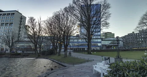 Timelapse in a park in Stavanger centrum, Norway Stock Footage 171189701