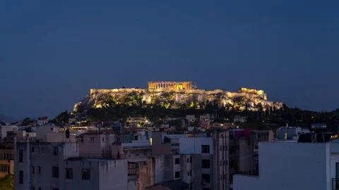 Timelapse Parthenon On Acropolis, Athens, Greece Stock Footage 80458430