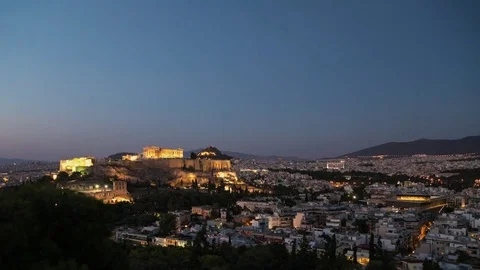 Timelapse Parthenon On Acropolis, Athens, Greece Stock Footage 80458495