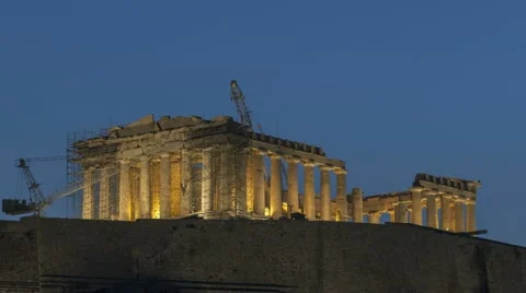Timelapse Parthenon Acropolis Stock Footage