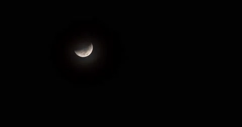 Timelapse of Partial Lunar Eclipse on 11-08-2022 - 24fps Stock Footage 222722262