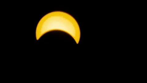 Timelapse of Partial Solar Eclipse Stock Footage 79826034