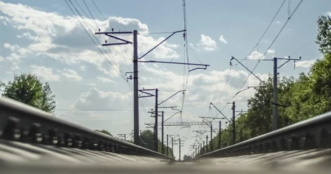 Timelapse of passengers, railway stop Stock-Footage 129561327