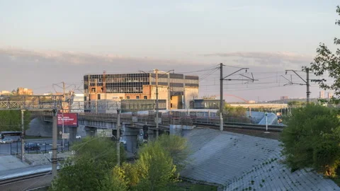 Timelapse of passengers, railway stop, platform Stock-Footage 129561828