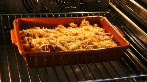 Timelapse of pasta in a oven Stock Footage 115079895