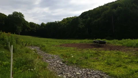 Timelapse of peaceful empty farmland - dramatic changes in lighting Stock Footage 145547947