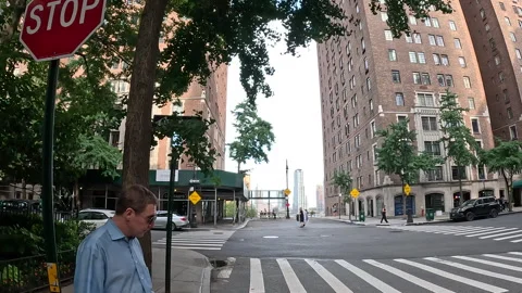 Timelapse - Pedestrian traffic on a calm corner of Manhattan - Summer 2023 Stock Footage 246895870