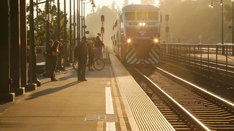 Timelapse people commuters going to work waiting for train HD Stock Footage 105190324
