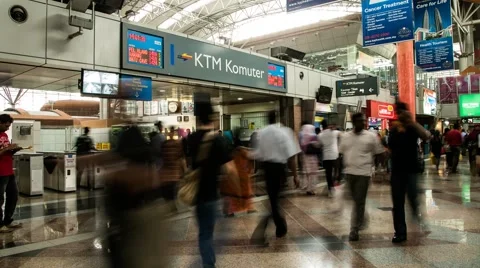 Timelapse of People Inside KL Central Station in Kuala Lumpur, Malaysia Video stock 49767154