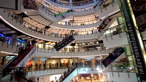 Timelapse of people inside a modern building pedestrian. Stock Footage 159309250