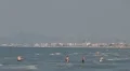 Timelapse People playing games and swimming in Adriatic sea, Rimini, Italy, HD Footage