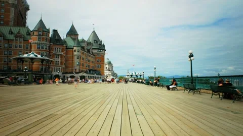 Timelapse of people on promenade Stock Footage 8515402