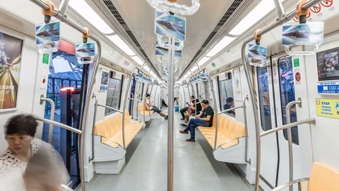 Timelapse. People in the subway Video stock 77920135