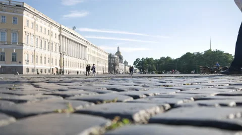 Timelapse People Walk on the Square Stock Footage 65224286