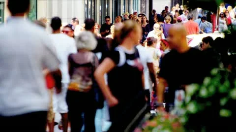 Timelapse People Walking on Crowded City Streets Stock Footage