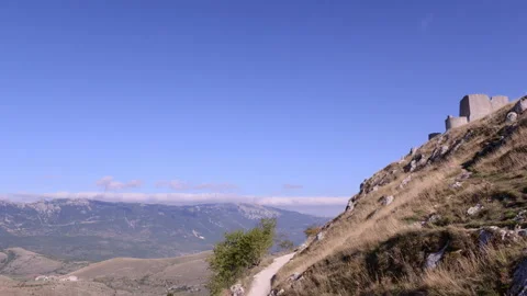 Timelapse of people walking on a mountain path Stock Footage 172434455