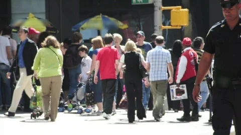 Timelapse - People Walking NYC Times Square A2 Stock Footage