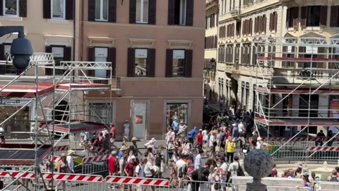 Timelapse of People Walking at Piazza Di Spagna in Rome Stock Footage 337247931