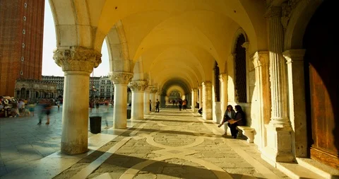 Timelapse of people walking at Piazza San Marco in Venice, Italy Stock Footage 99119620