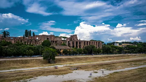 Timelapse of people walking through the Circus Maximus, Rome Stock Footage 132030068