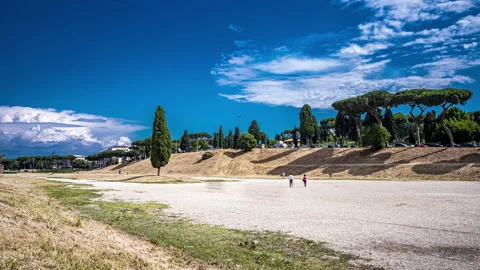 Timelapse of people walking through the Circus Maximus, Rome Stock Footage 132030288