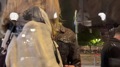TIMELAPSE | People walking through Paris streets at night Stock Footage 337783140