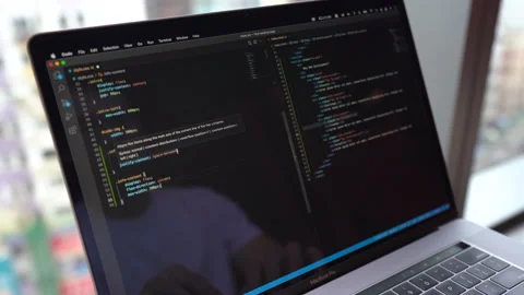 Timelapse, person building website using HTML CSS on Visual Studio Code. Stock Footage 164939226