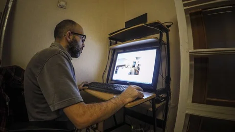 Timelapse of a person’s hard work at work on a computer Stock-Footage 129575734