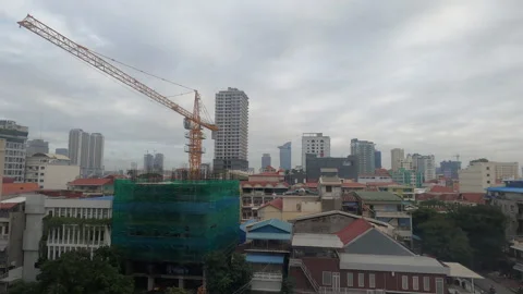 Timelapse of Phnom Penh skyline during daytime Stock Footage 164651944