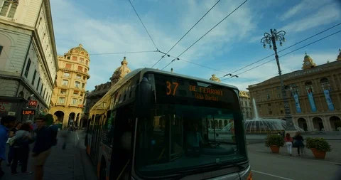 Timelapse of Piazza De Ferrari in Genoa Italy Stock Footage 99106021