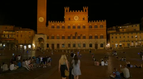 Timelapse Piazza del Campo Night 4K.MP4 Stock Footage 65422403