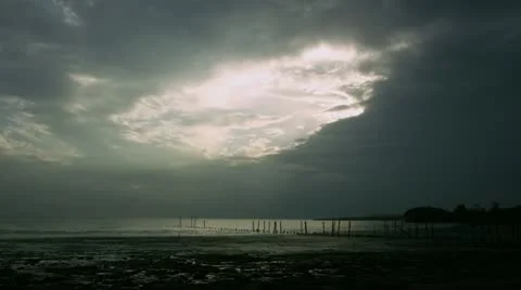 Timelapse pier sunset Video stock 11607076