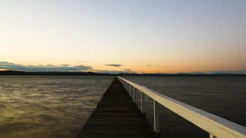 Timelapse of pier at sunset Stock-Footage 130317361