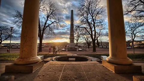 Timelapse with pillars and monument Stock Footage 72729076