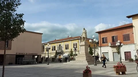 Timelapse Place with statue, clouds and sky. FullHD Stock Footage 141939459